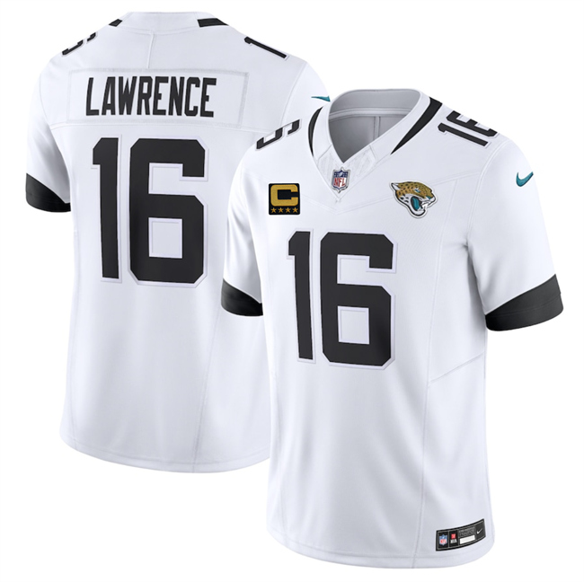Jacksonville Jaguars #16 Trevor Lawrence White 2025 F.U.S.E. With 4-Star C Patch Vapor Limited Football Stitched Jersey