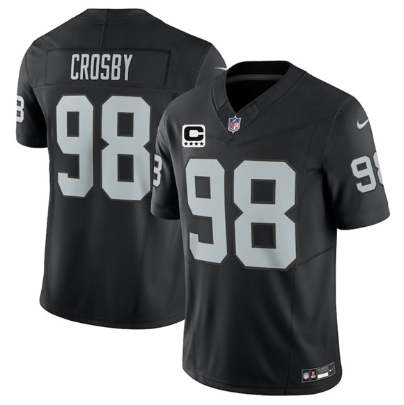 Las Vegas Raiders #98 Maxx Crosby Black 2025 F.U.S.E. With 4-Star C Patch Vapor Limited Football Stitched Jersey