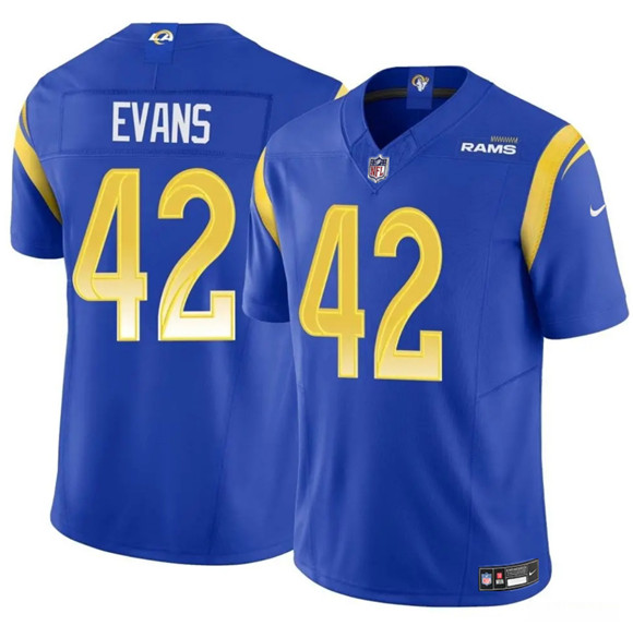 Los Angeles Rams #42 Ethan Evans Blue 2025 F.U.S.E. Vapor Untouchable Football Stitched Jersey