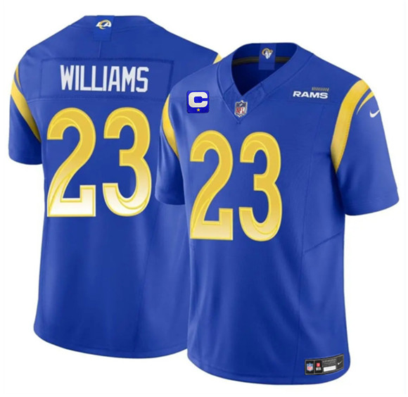 Los Angeles Rams #23 Kyren Williams Blue 2025 F.U.S.E. With 1-Star C Patch Vapor Untouchable Football Stitched Jersey