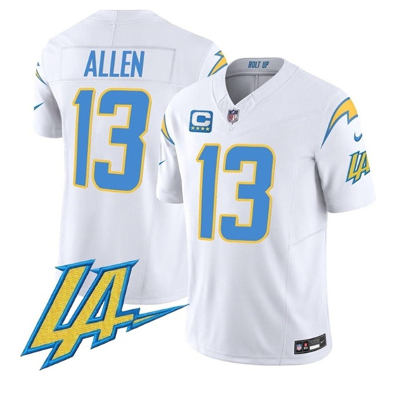 Los Angeles Chargers #13 Keenan Allen White F.U.S.E With LA & 4-Star C Patch Vapor Limited Football Stitched Jersey