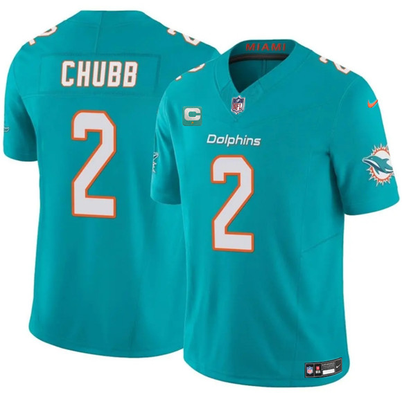 Miami Dolphins #2 Bradley Chubb Aqua 2025 F.U.S.E. With 1-Star C Patch Vapor Limited Football Stitched Jersey