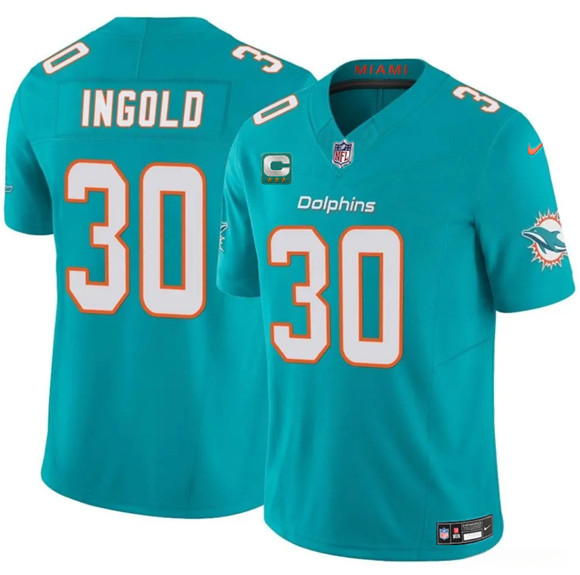 Miami Dolphins #30 Alec Ingold Aqua 2025 F.U.S.E. With 3-Star C Patch Vapor Limited Football Stitched Jersey
