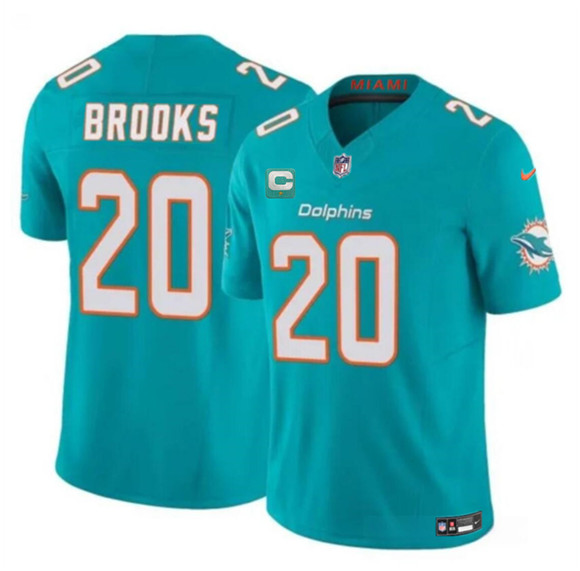 Miami Dolphins #20 Jordyn Brooks Aqua 2025 F.U.S.E. With 1-Star C Patch Vapor Limited Football Stitched Jersey Miami Dolphins #20 Jordyn Brooks Aqua 2025 F.U.S.E. With 1-Star C Patch Vapor Limited Football Stitched Jersey