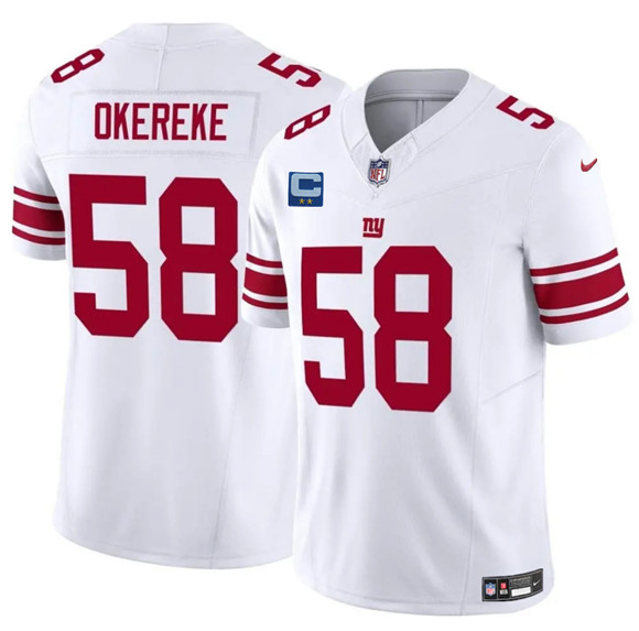 New York Giants #58 Bobby Okereke White 2025 F.U.S.E. With 2-Star C Patch Vapor Untouchable Limited Football Stitched Jersey