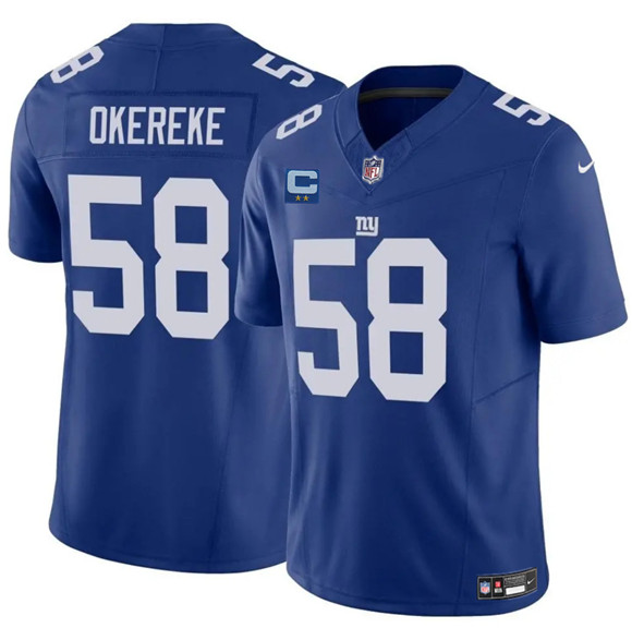 New York Giants #58 Bobby Okereke Blue 2025 F.U.S.E. With 2-Star C Patch Vapor Untouchable Limited Football Stitched Jersey