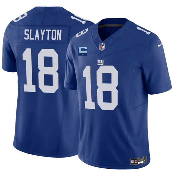 New York Giants #18 Darius Slayton Blue 2025 F.U.S.E. With 1-Star C Patch Vapor Untouchable Limited Football Stitched Jersey