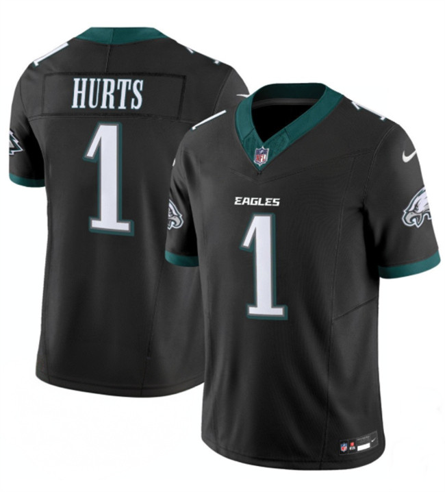 Philadelphia Eagles #1 Jalen Hurts Black 2024 New F.U.S.E. Vapor Untouchable Limited Football Stitched Jersey