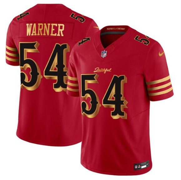 San Francisco 49ers #54 Fred Warner Red Gold 2025 F.U.S.E. ??Rivalries?? Vapor Limited Football Stitched Jersey