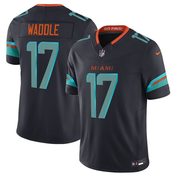 Miami Dolphins #17 Jaylen Waddle Black 2025 F.U.S.E. "Rivalries" Vapor Limited Football Stitched Jersey