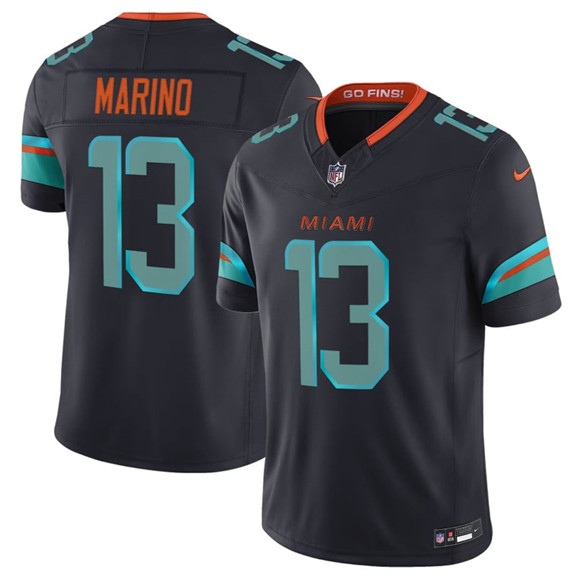 Miami Dolphins #13 Dan Marino Black 2025 F.U.S.E. "Rivalries" Vapor Limited Football Stitched Jersey