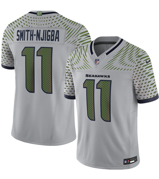 Seattle Seahawks #11 Jaxon Smith-Njigba Gray 2025 F.U.S.E. "Rivalries" Vapor Untouchable Limited Football Stitched Jersey