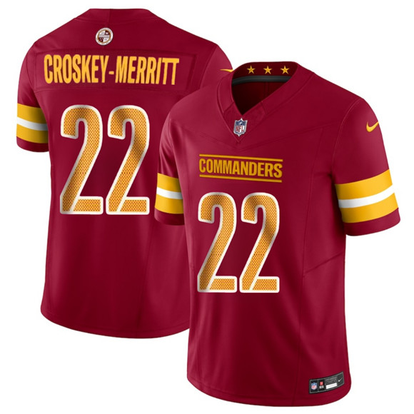 Washington Commanders #22 Jacory Croskey-Merritt Burgundy 2025 Draft F.U.S.E. Vapor Limited Football Stitched Jersey Washington Commanders #22 Jacory Croskey-Merritt Burgundy 2025 Draft F.U.S.E. Vapor Limited Football Stitched Jersey
