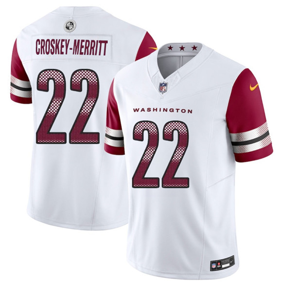 Washington Commanders #22 Jacory Croskey-Merritt White 2025 F.U.S.E. Vapor Limited Football Stitched Jersey Washington Commanders #22 Jacory Croskey-Merritt White 2025 F.U.S.E. Vapor Limited Football Stitched Jersey