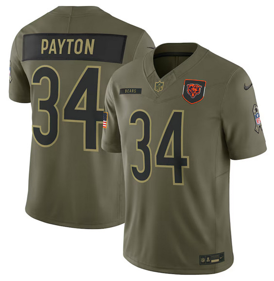 Chicago Bears #34 Walter Payton Olive 2025 Salute to Service Limited Football Stitched Jersey Chicago Bears #34 Walter Payton Olive 2025 Salute to Service Limited Football Stitched Jersey