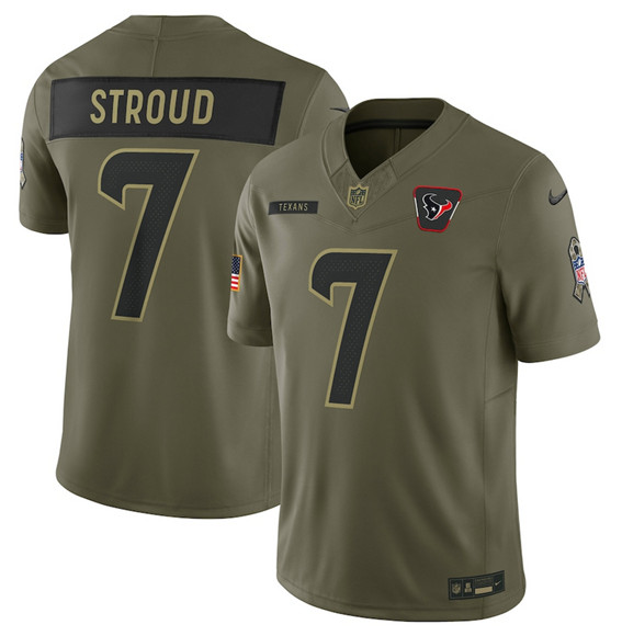 Houston Texans #7 C.J. Stroud Olive 2025 Salute to Service Limited Football Stitched Jersey
