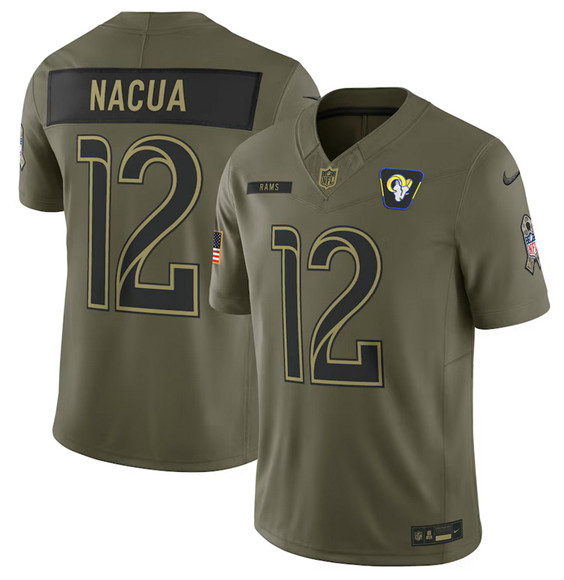 Los Angeles Rams #12 Puka Nacua Olive 2025 Salute to Service Limited Football Stitched Jersey
