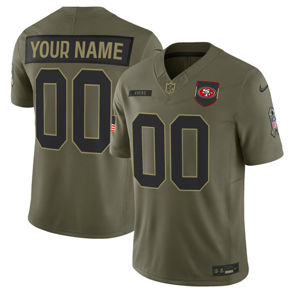 San Francisco 49ers Active Player Custom Olive 2025 Salute to Service Limited Football Stitched Jersey San Francisco 49ers Active Player Custom Olive 2025 Salute to Service Limited Football Stitched Jersey
