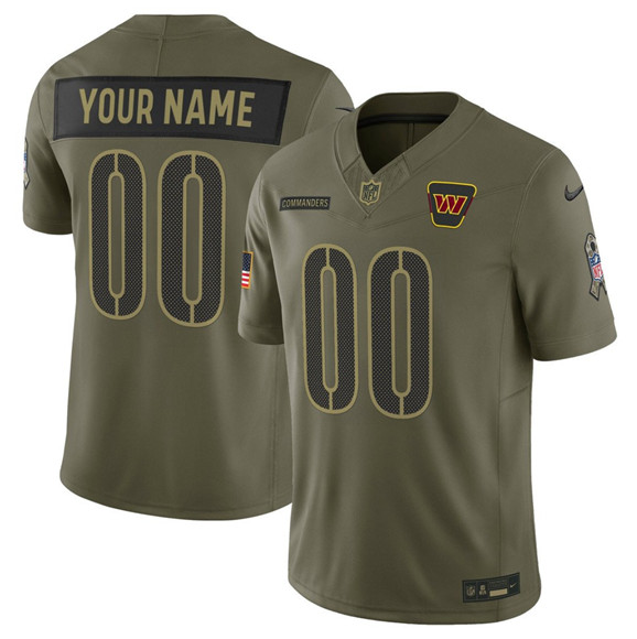 Washington Commanders Active Player Custom Olive 2025 Salute to Service Limited Football Stitched Jersey