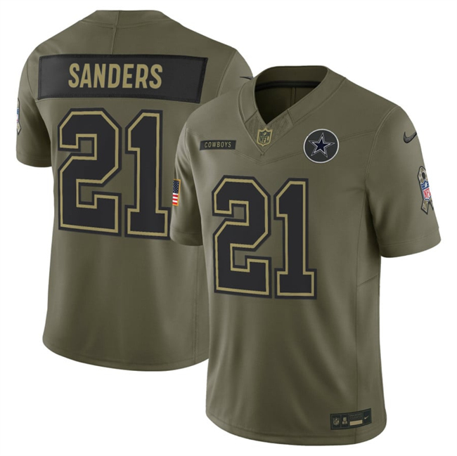 Dallas Cowboys #21 Deion Sanders Olive 2025 F.U.S.E. Salute to Service Limited Football Stitched Jersey Dallas Cowboys #21 Deion Sanders Olive 2025 F.U.S.E. Salute to Service Limited Football Stitched Jersey