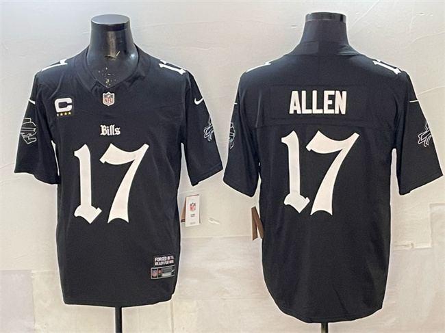 Buffalo Bills #17 Josh Allen Black F.U.S.E. 'Gothic Cold Front Edition' With 4-Star C Patch Vapor Limited Stitched Football Jersey Buffalo Bills #17 Josh Allen Black F.U.S.E. 'Gothic Cold Front Edition' With 4-Star C Patch Vapor Limited Stitched Football Jersey