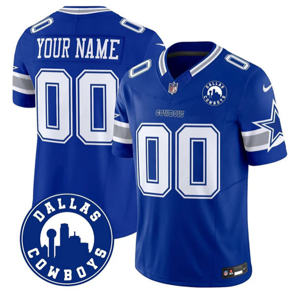Dallas Cowboys Active Player Custom Royal 2025 F.U.S.E Dallas City Patch Vapor Untouchable Limited Football Stitched Game Jersey Dallas Cowboys Active Player Custom Royal 2025 F.U.S.E Dallas City Patch Vapor Untouchable Limited Football Stitched Game Jersey