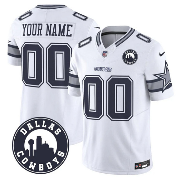 Dallas Cowboys Active Player Custom White 2025 F.U.S.E Dallas City Patch Vapor Untouchable Limited Football Stitched Game Jersey Dallas Cowboys Active Player Custom White 2025 F.U.S.E Dallas City Patch Vapor Untouchable Limited Football Stitched Game Jersey