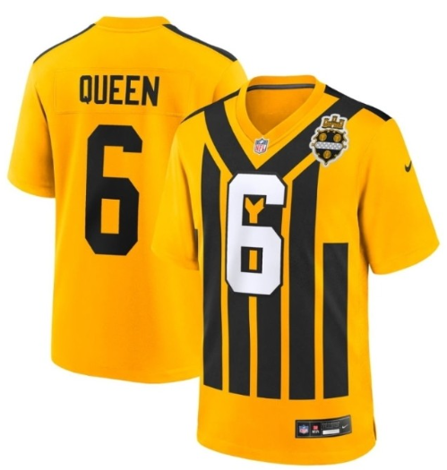 Pittsburgh Steelers #6 Patrick Queen Gold 1933 Throwback Alternate Stitched Football Jersey