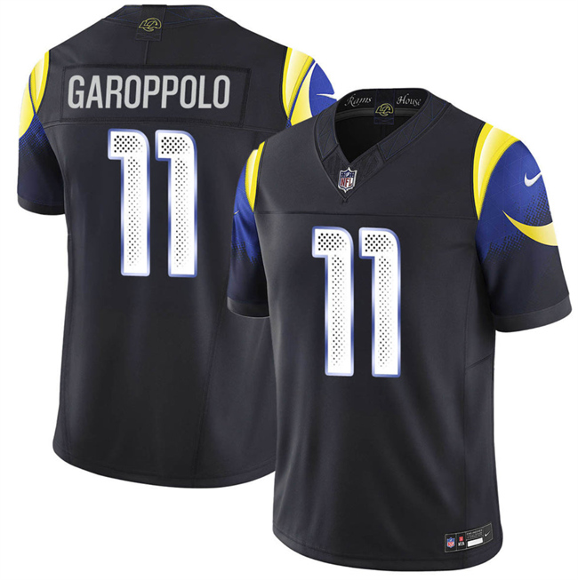 Los Angeles Rams #11 Jimmy Garoppolo Black 2025 F.U.S.E. "Rivalries" Vapor Limited Football Stitched Jersey