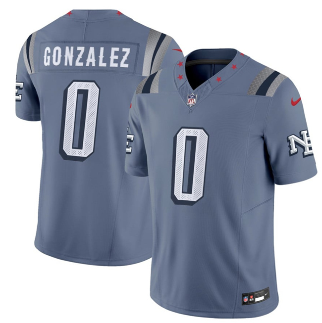 New England Patriots #0 Christian Gonzalez 2025 F.U.S.E. "Rivalries" Vapor Limited Football Stitched Jersey