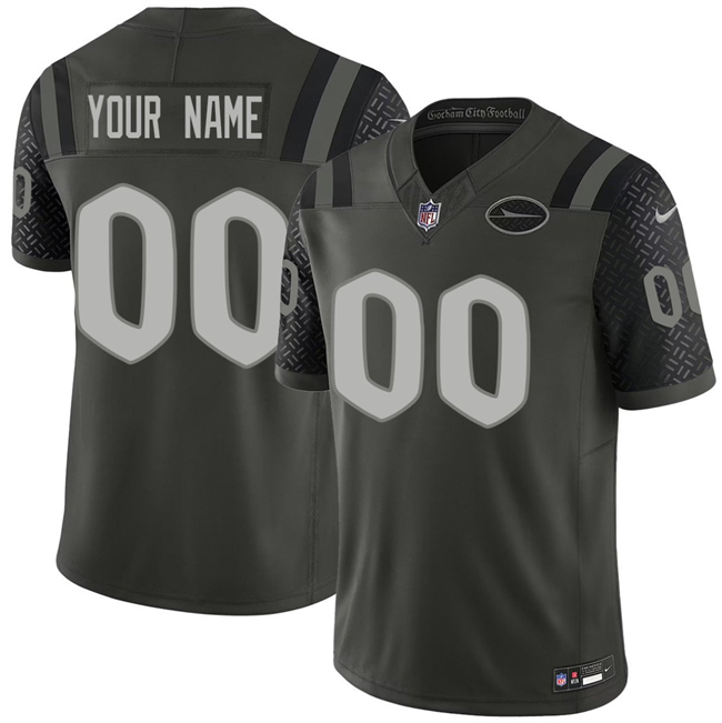 New York Jets Active Player Custom Black 2025 F.U.S.E. "Rivalries" Vapor Limited Football Stitched Jersey New York Jets Active Player Custom Black 2025 F.U.S.E. "Rivalries" Vapor Limited Football Stitched Jersey