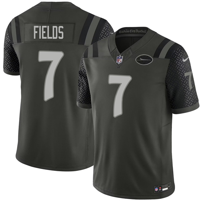 New York Jets #7 Justin Fields Black 2025 F.U.S.E. "Rivalries" Vapor Limited Football Stitched Jersey