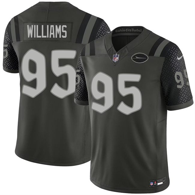New York Jets #95 Quinnen Williams Black 2025 F.U.S.E. "Rivalries" Vapor Limited Football Stitched Jersey