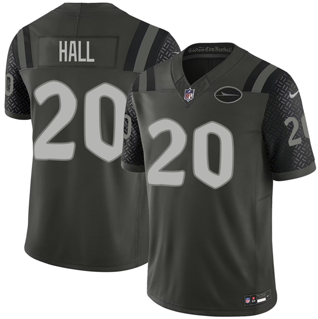 New York Jets #20 Breece Hall Black 2025 F.U.S.E. "Rivalries" Vapor Limited Football Stitched Jersey