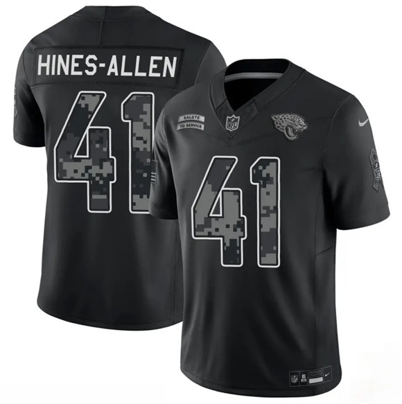 Jacksonville Jaguars #41 Josh Hines-Allen Black F.U.S.E. 2026 Salute to Service Limited Football Stitched Jersey Jacksonville Jaguars #41 Josh Hines-Allen Black F.U.S.E. 2026 Salute to Service Limited Football Stitched Jersey