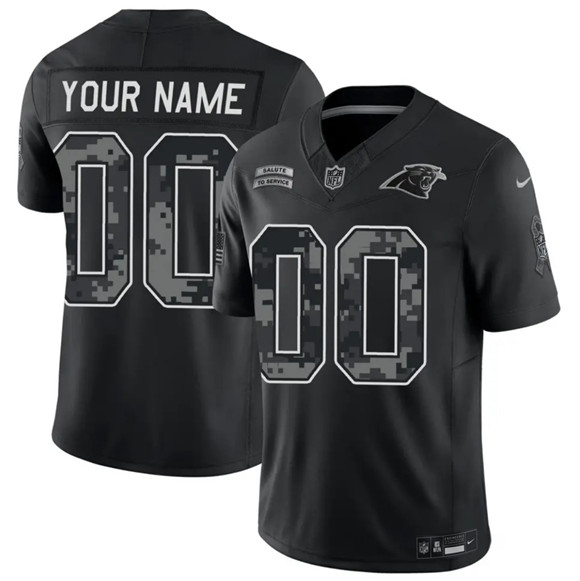 Carolina Panthers Active Player Custom Black F.U.S.E. 2026 Salute to Service Limited Football Stitched Jersey