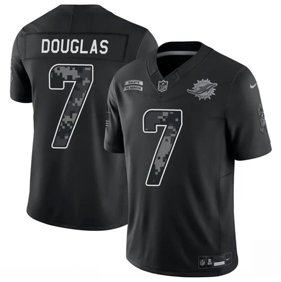 Miami Dolphins #7 Caleb Douglas Black F.U.S.E. 2026 Salute to Service Limited Football Stitched Jersey Miami Dolphins #7 Caleb Douglas Black F.U.S.E. 2026 Salute to Service Limited Football Stitched Jersey