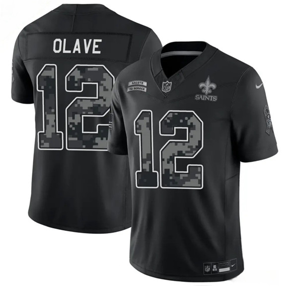 New Orleans Saints #12 Chris Olave Black F.U.S.E. 2026 Salute to Service Limited Football Stitched Jersey