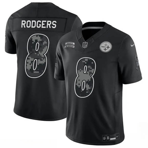 Pittsburgh Steelers #8 Aaron Rodgers Black F.U.S.E. 2026 Salute to Service Limited Football Stitched Jersey