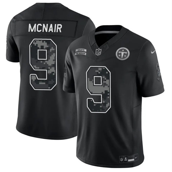 Tennessee Titans #9 Steve McNair Black F.U.S.E. 2026 Salute to Service Limited Football Stitched Jersey Tennessee Titans #9 Steve McNair Black F.U.S.E. 2026 Salute to Service Limited Football Stitched Jersey