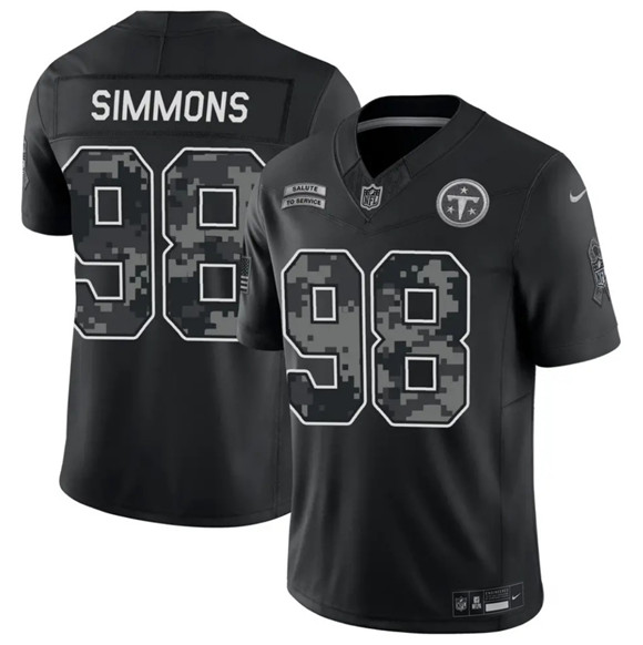 Tennessee Titans #98 Jeffery Simmons Black F.U.S.E. 2026 Salute to Service Limited Football Stitched Jersey Tennessee Titans #98 Jeffery Simmons Black F.U.S.E. 2026 Salute to Service Limited Football Stitched Jersey