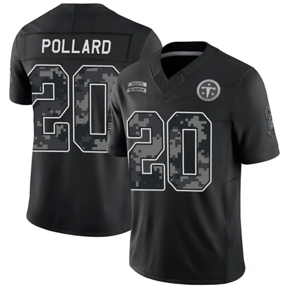 Tennessee Titans #20 Tony Pollard Black F.U.S.E. 2026 Salute to Service Limited Football Stitched Jersey