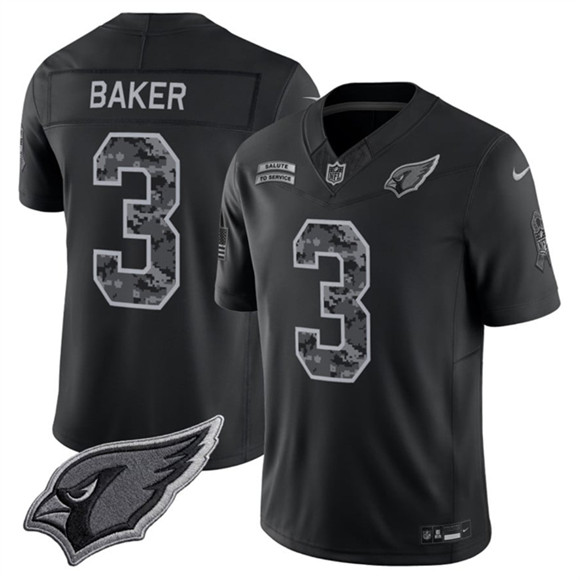 Arizona Cardinals #3 Budda Baker Black 2026 F.U.S.E. Salute to Service Limited Football Stitched Jersey