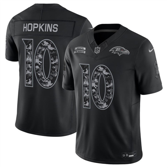 Baltimore Ravens #10 DeAndre Hopkins Black F.U.S.E. 2026 Salute to Service Limited Football Stitched Jersey