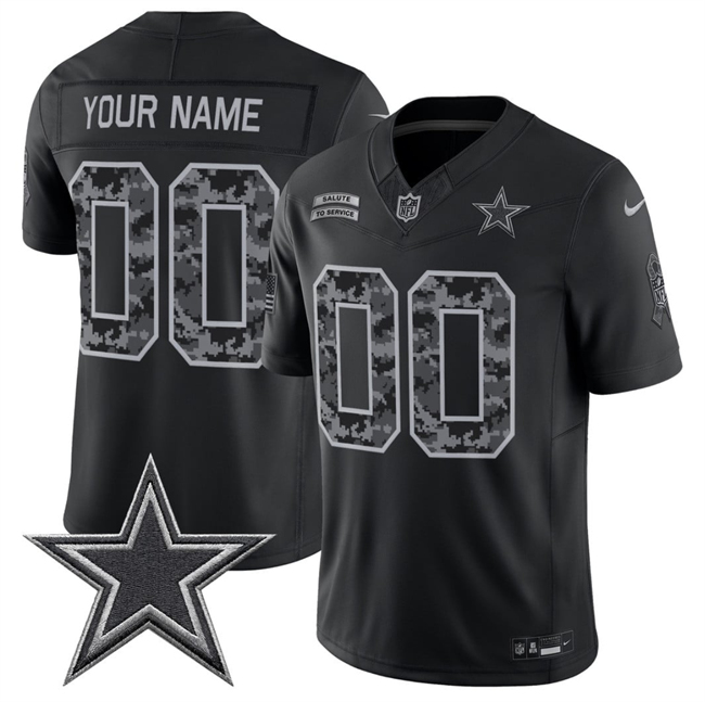 Dallas Cowboys Active Player Custom Black F.U.S.E. 2026 Salute to Service Limited Stitched Football Jersey
