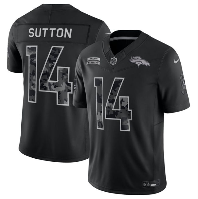 Denver Broncos #14 Courtland Sutton Black 2026 F.U.S.E. Salute to Service Limited Stitched Football Stitched Jersey