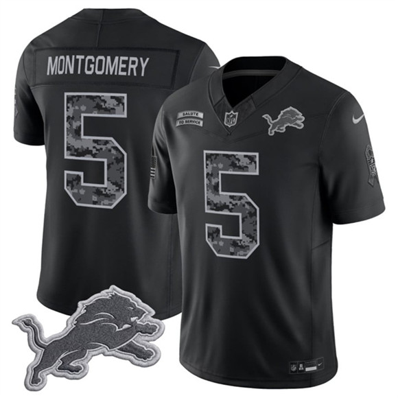 Detroit Lions #5 David Montgomery Black F.U.S.E. 2026 Salute to Service Limited Football Stitched Jersey Detroit Lions #5 David Montgomery Black F.U.S.E. 2026 Salute to Service Limited Football Stitched Jersey