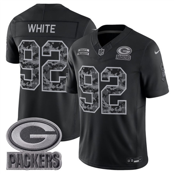 Green Bay Packers #92 Reggie White Black 2026 F.U.S.E. Salute to Service Limited Football Stitched Jersey