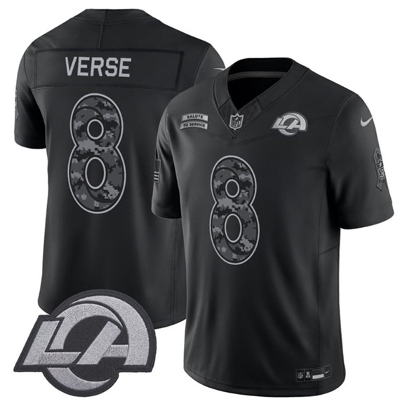 Los Angeles Rams #8 Jared Verse Black 2026 F.U.S.E. Salute to Service Limited Football Stitched Jersey
