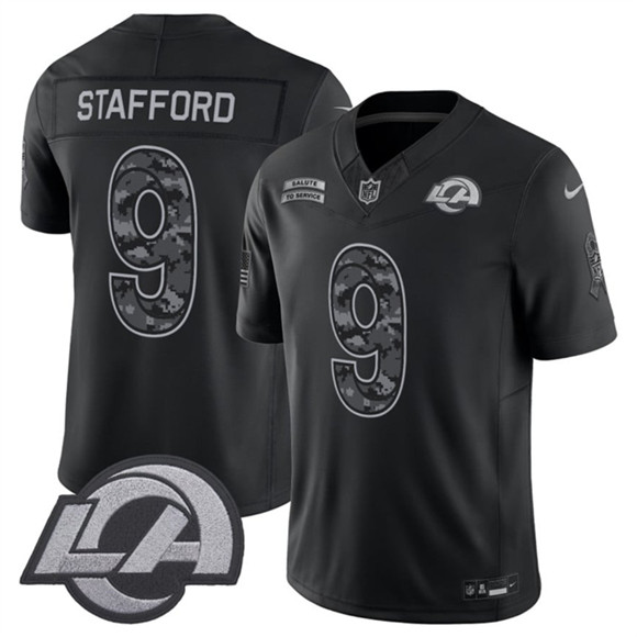 Los Angeles Rams #9 Matthew Stafford Black 2026 F.U.S.E. Salute to Service Limited Football Stitched Jersey Los Angeles Rams #9 Matthew Stafford Black 2026 F.U.S.E. Salute to Service Limited Football Stitched Jersey